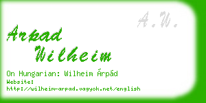arpad wilheim business card